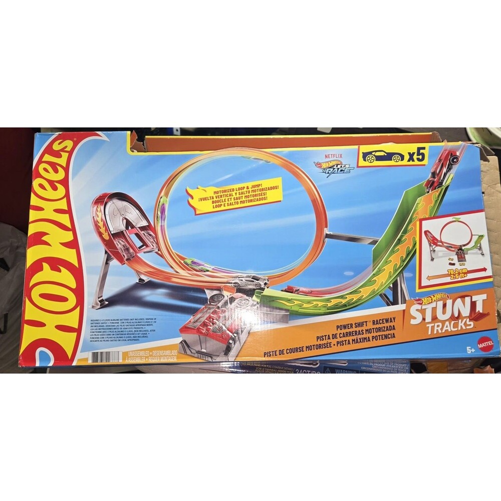 Hot Wheels Action Power Shift Motorized Raceway Track Playset Booster 5 Car in 1